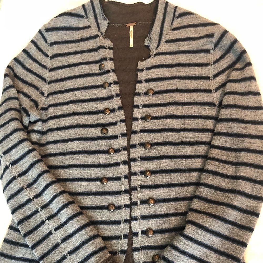 Free People Wool Military Cardigan